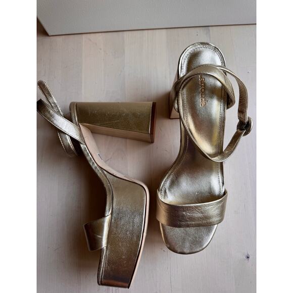 LARROUDE Dolly Sandal In Gold Metallic Leather size 10 - Picture 10 of 12
